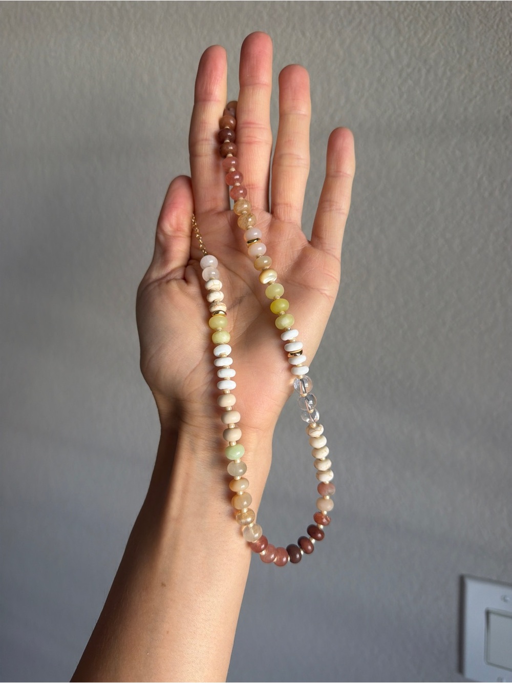 Free People Beaded Women's Necklace - Pastel Stone Beads